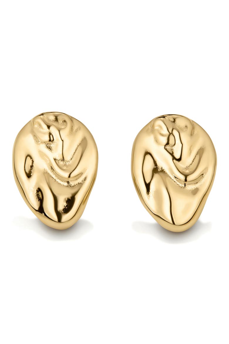 Molten Stud Earrings, Main, color, GOLD