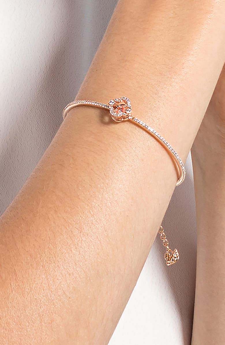 Swarovski Una Dancing Crystal Bangle, Alternate, color, Pink
