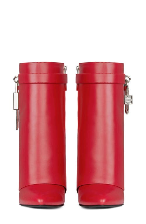 Shop Givenchy Shark Lock Bootie In Red