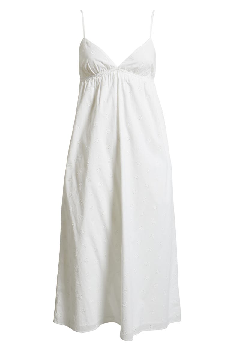 Cotton Eyelet Midi Dress, Alternate, color, WHITE