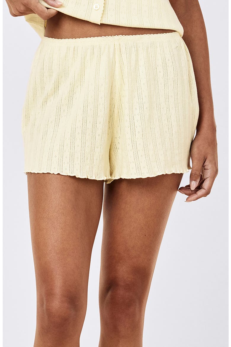 Imogen Cotton Pointelle Pajama Shorts, Main, color, BUTTERCUP