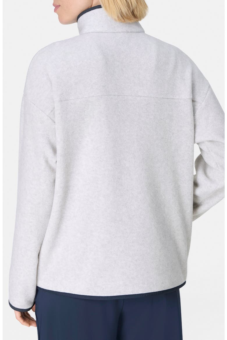 Mallow Zip Fleece Jacket, Alternate, color, MOTTLEDGREY NAVYBLUE