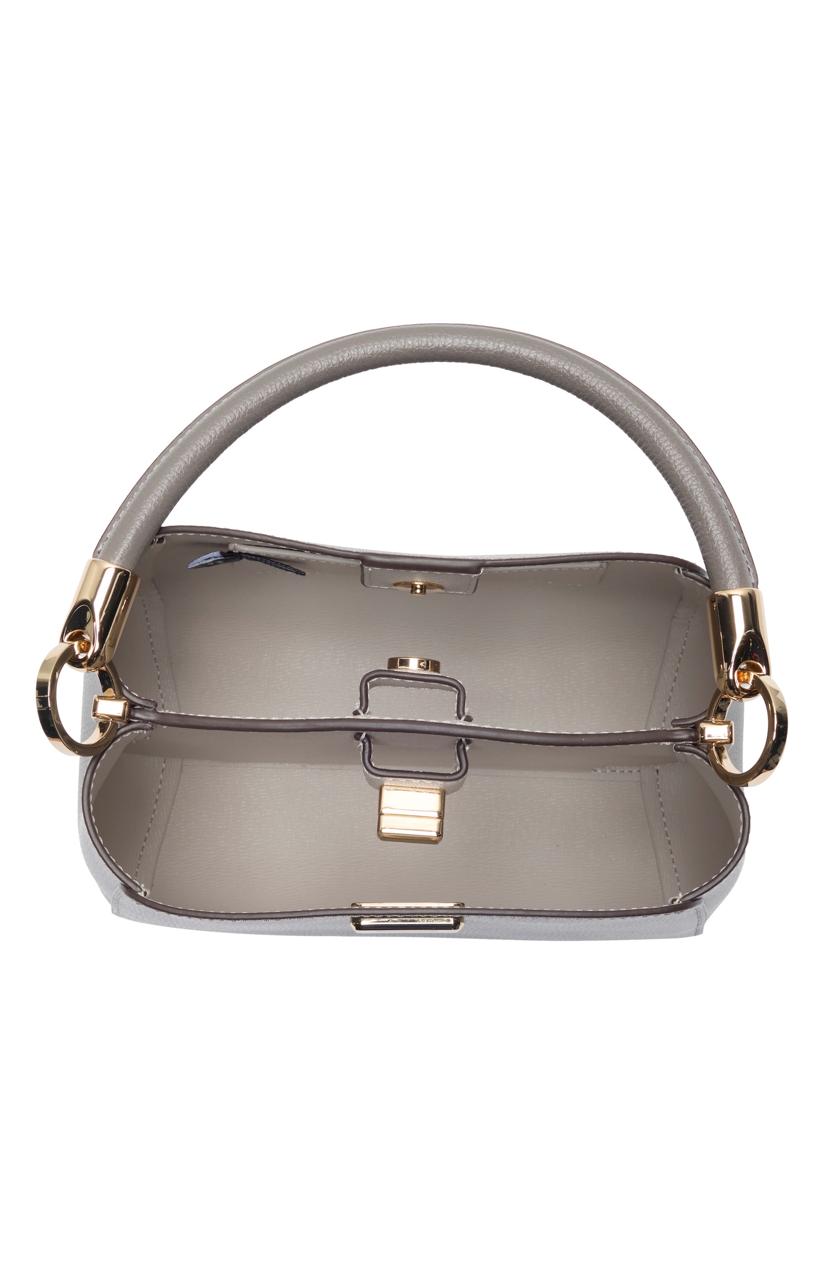 phoebe refined grain leather satchel, Alternate, color, HARE GREY