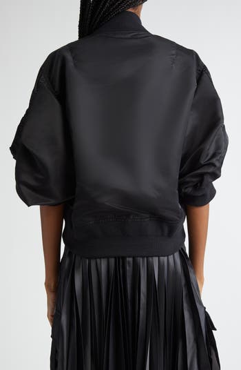 Sacai Short Sleeve Nylon Twill Bomber Jacket | Nordstrom Sacai Short Sleeve Nylon Twill Bomber Jacket | Nordstrom