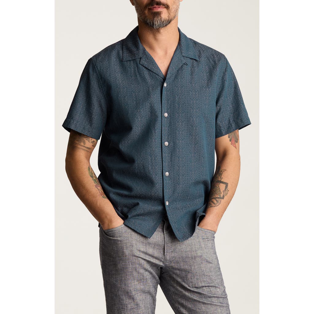 Bonobos Resort Riveria Jacquard Stripe Cotton & Linen Camp Shirt