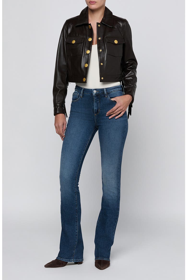 Luci Fringe Leather Jacket, Alternate, color, COFFEE BEAN