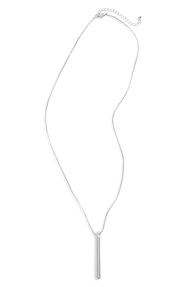 Bar Pendant Necklace, Main, color, SILVER