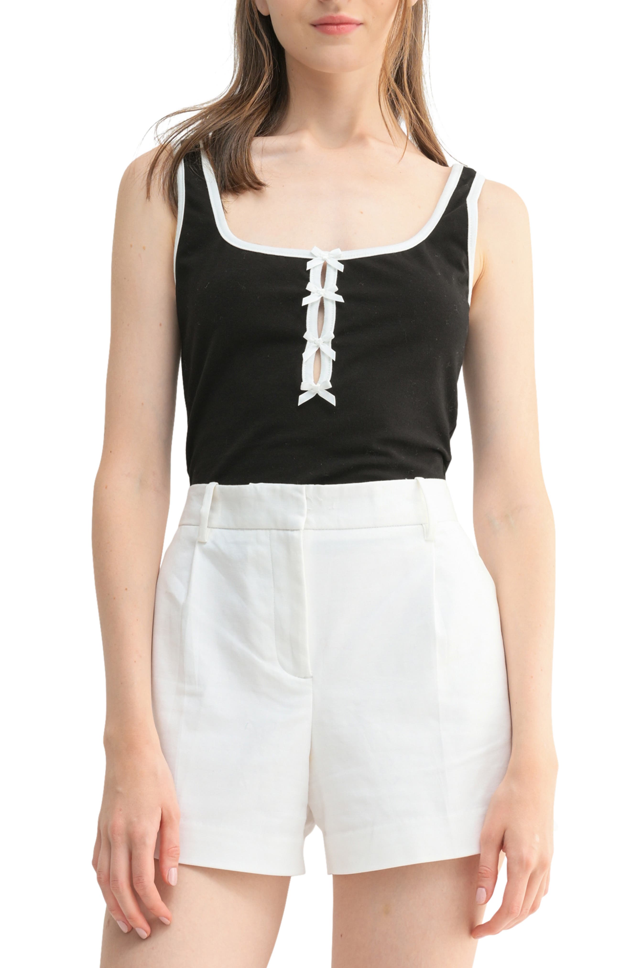 Lush Bow Contrast Keyhole Tank
