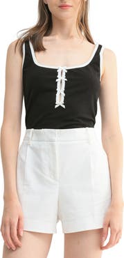 Lush Bow Contrast Keyhole Tank