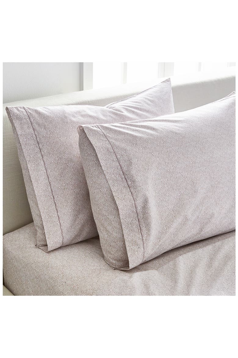 Diamonds Set of Two Pillowcases, Main, color, LIGHT TAUPE