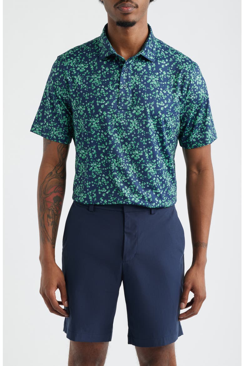 Ditsy Floral Tech Jersey Golf Polo, Main, color, CLOVER