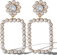 Jessica Simpson JS Jessica Simpson Gold-Tone Pave Rectangle Drop Earrings