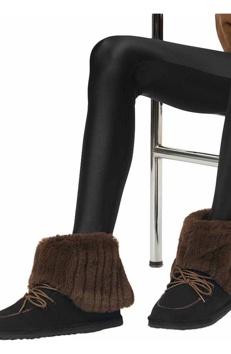 WeWoreWhat Fold Over Fur Bootie, Alternate, color,