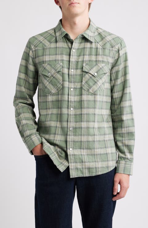 Huston Classic Fit Plaid Western Snap-Up Shirt