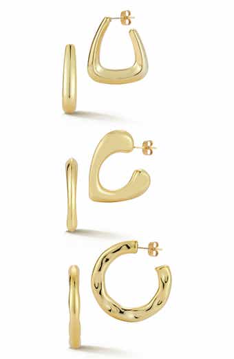 Set of 3 Silvertone Plated Earrings