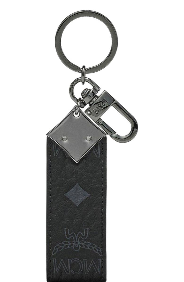 MCM Aren Diamond Logo Key Holder in Visetos, Alternate, color, 