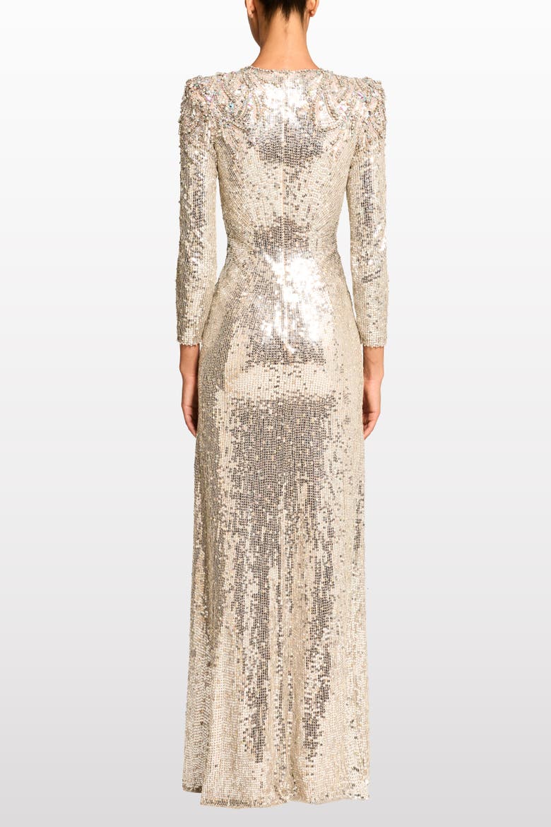 Dulcet Sequin-Embellished Dress, Alternate, color, Morganite