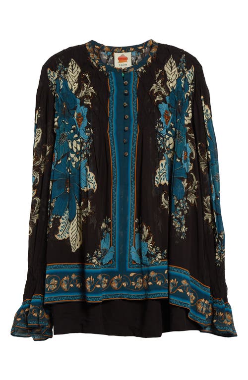 FARM RIO FARM RIO BLOSSOM TAPESTRY SMOCKED TOP