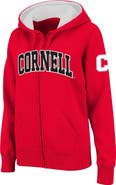 COLOSSEUM Women's Stadium Athletic Red Cornell Big Red Arched Name Full-Zip Hoodie