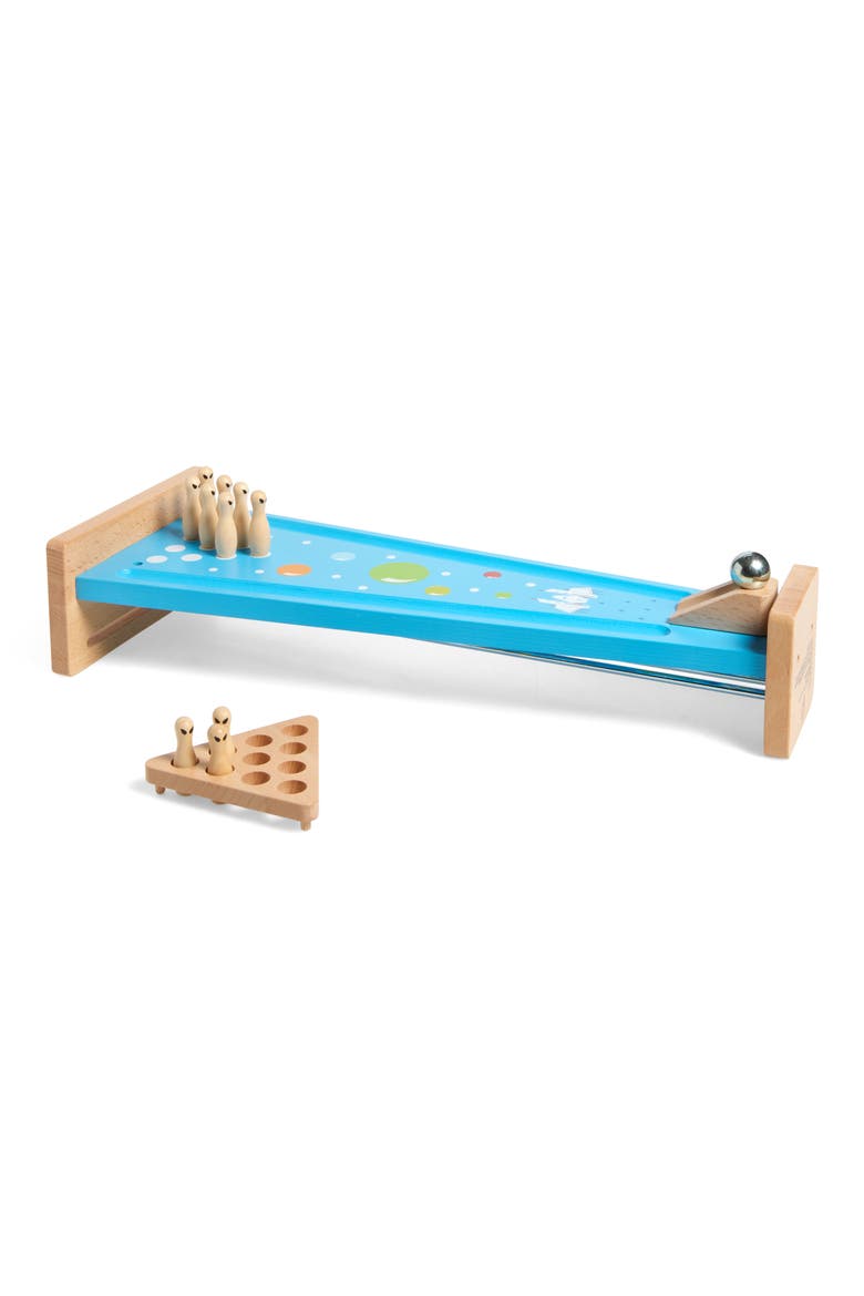 2-in-1 Steer For The Stars & Bowling Game Set, Main, color, BLUE/ NATURAL WOOD