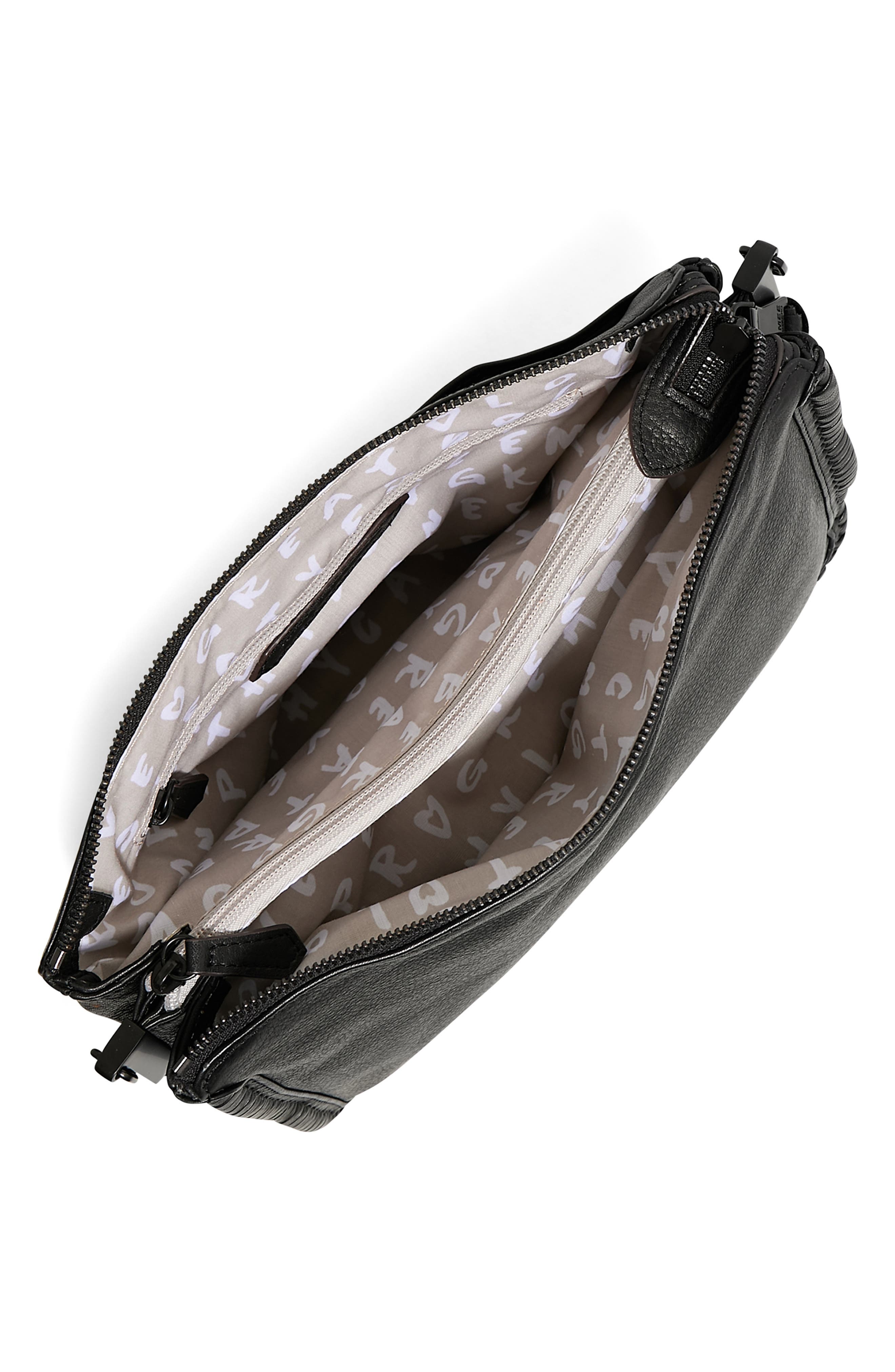 Famous Leather Large Crossbody Bag, Alternate, color, BLACK BLACK