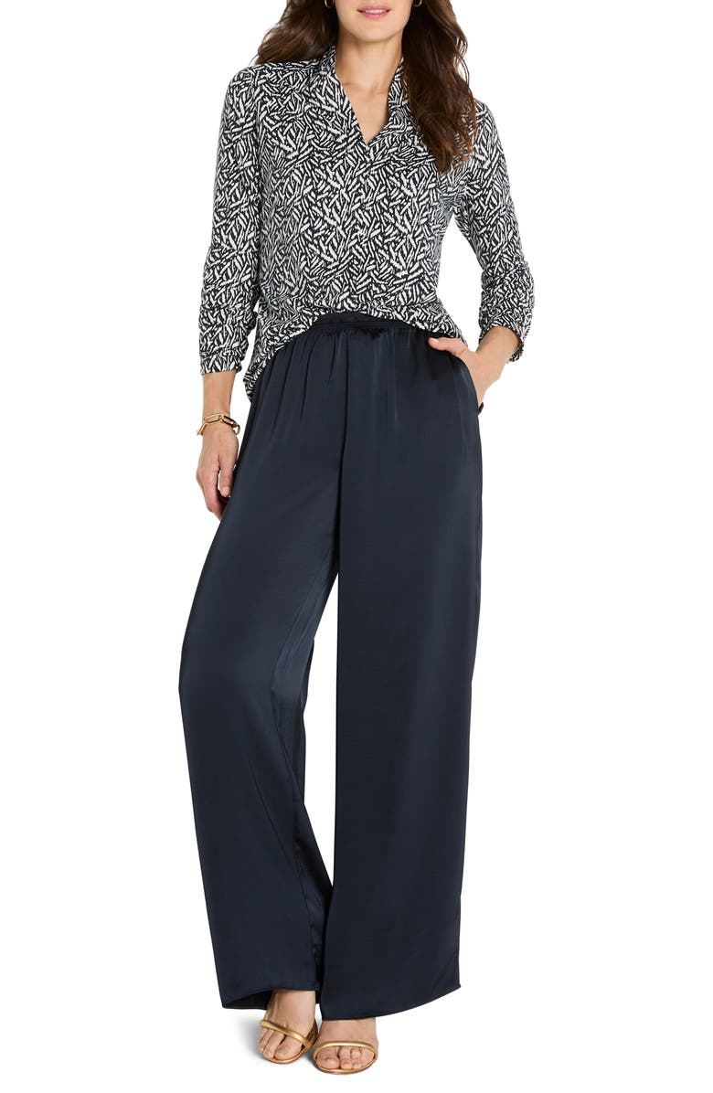 NIC+ZOE Geo Toss Knit Top, Alternate, color, Indigo Multi