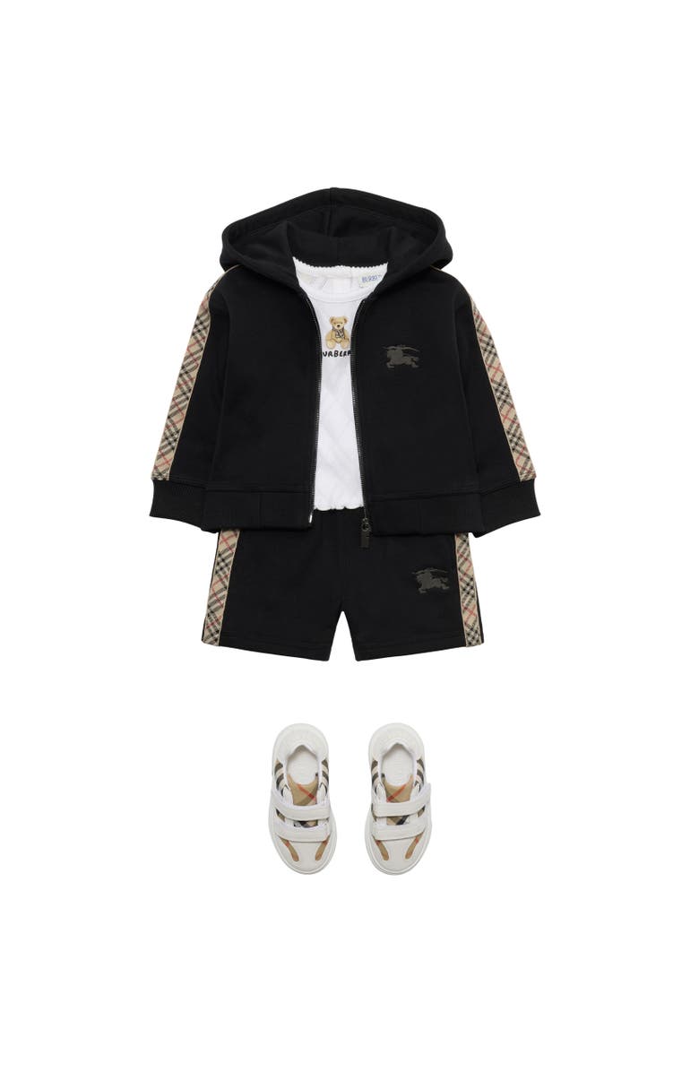 Burberry Check Cotton Trousers, Alternate, color, Black