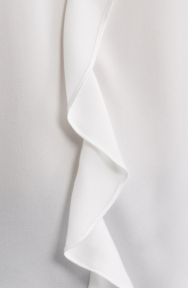 Tahari ASL Ruffle Flutter Satin Top, Alternate, color, Ivory
