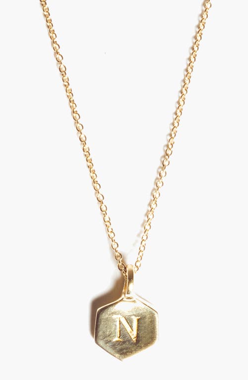 Odette New York Monogram Charm Necklace In Letter N
