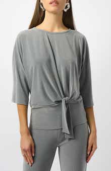 Melange Twist Hem Silky Knit Boxy Top