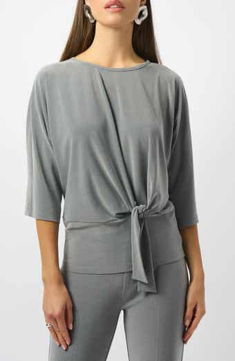 Melange Twist Hem Silky Knit Boxy Top