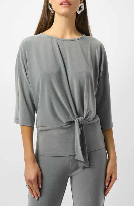 Melange Twist Hem Silky Knit Boxy Top