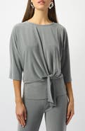 Joseph Ribkoff Melange Twist Hem Silky Knit Boxy Top