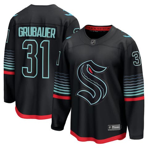 Men's Fanatics Philipp Grubauer Black Seattle Kraken Alternate Breakaway Player Jersey