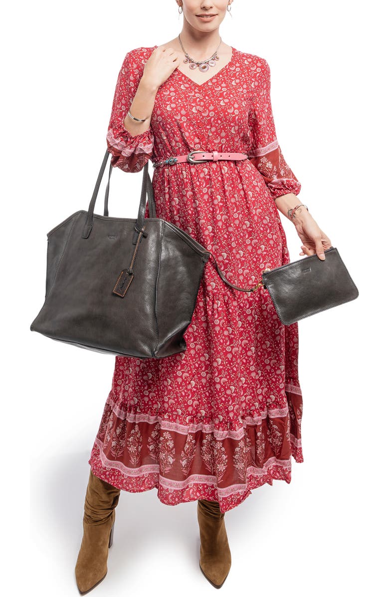 OLD TREND Iris Genuine Leather Soft Structured Carryall Tote, Alternate, color, Grey