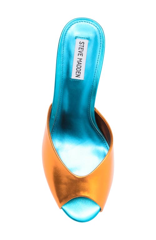 Steve Madden Rowe Peep Toe Sandal In Orange Multi