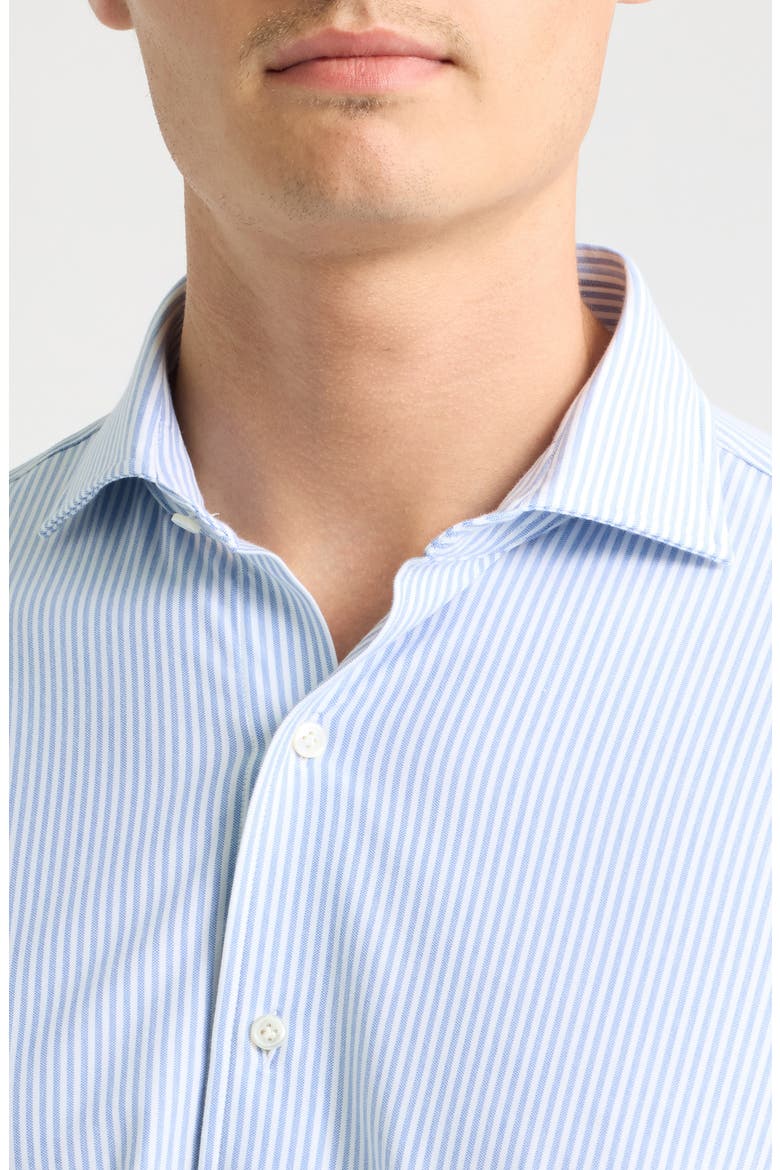 Excursionist Flex Tailored Fit Pinstripe Wrinkle Resistant Button-Up Shirt, Alternate, color, WINDY BLUE