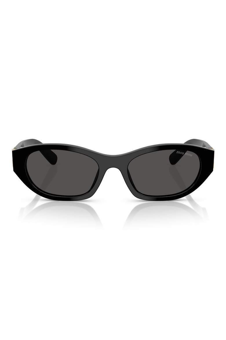 53mm Irregular Sunglasses, Main, color, BLACK / DARK GREY