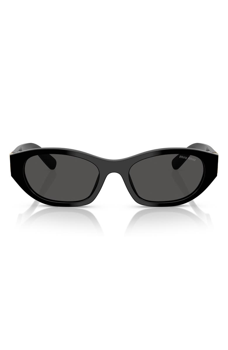Miu Miu 53mm Irregular Sunglasses, Main, color, Black