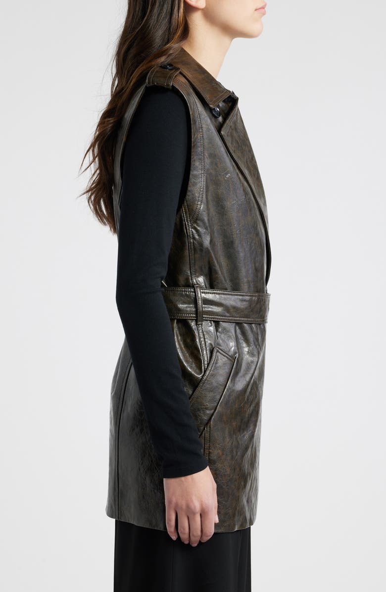 KOBI HALPERIN Belted Faux Leather Vest, Alternate, color,