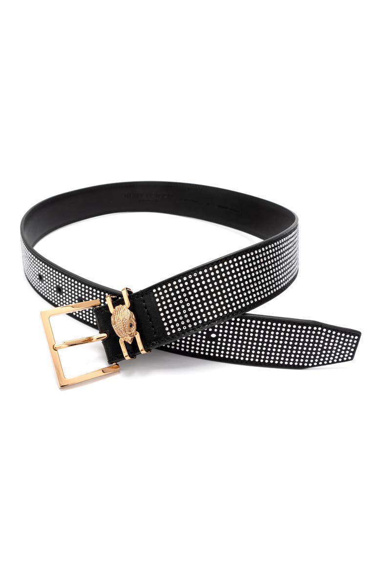 Jeweled Faux Leather Belt, Alternate, color, BLACK ANTIQUE BRASS