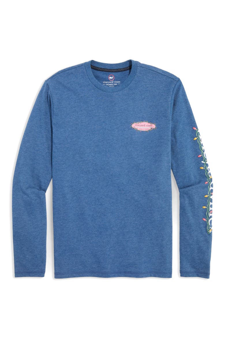 Holiday Board Long Sleeve Graphic T-Shirt, Alternate, color, PRUSSIAN BLUE HEATHER