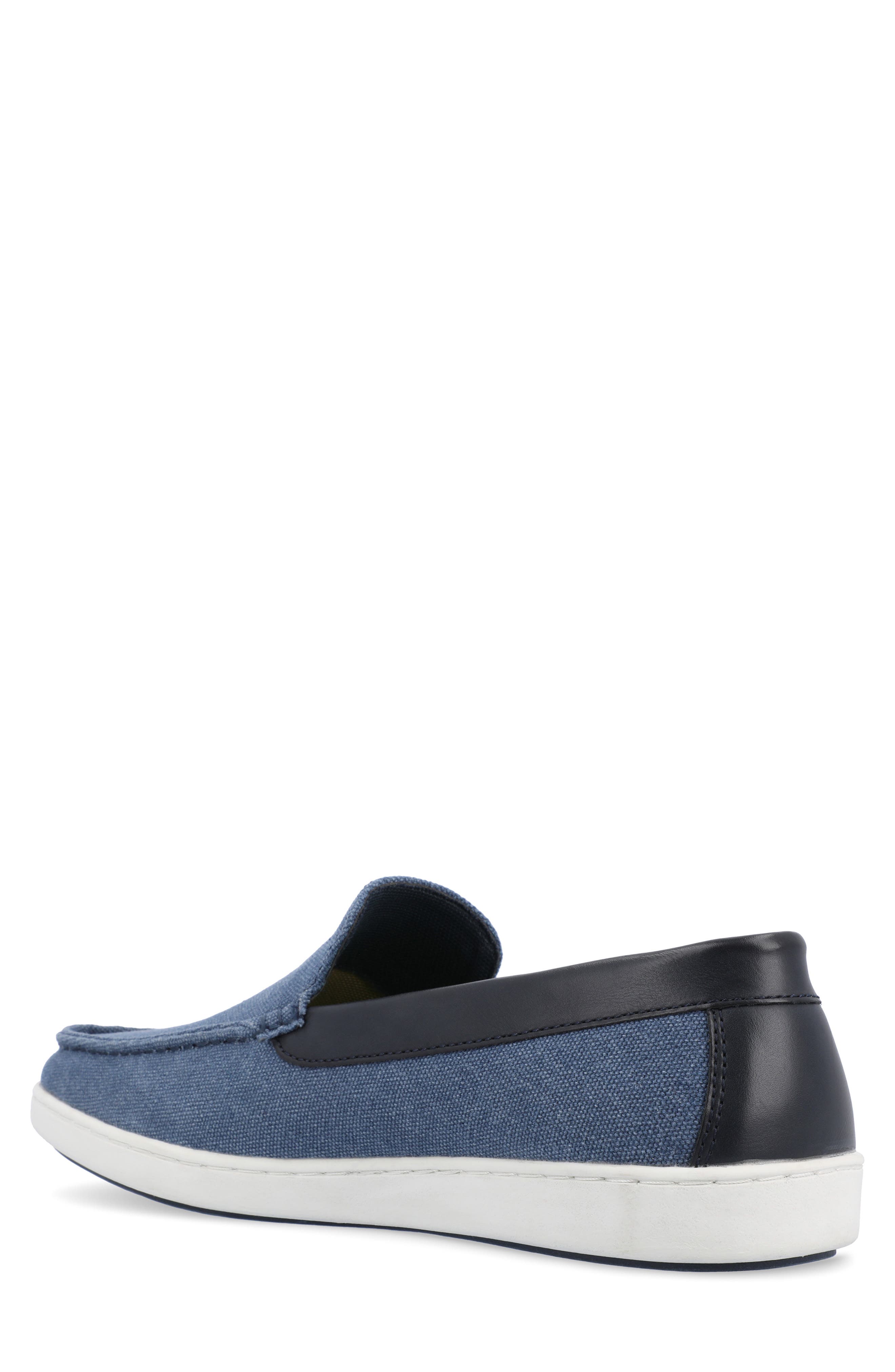 VANCE CO Corey Moc Toe Twill Loafer, Alternate, color, Blue