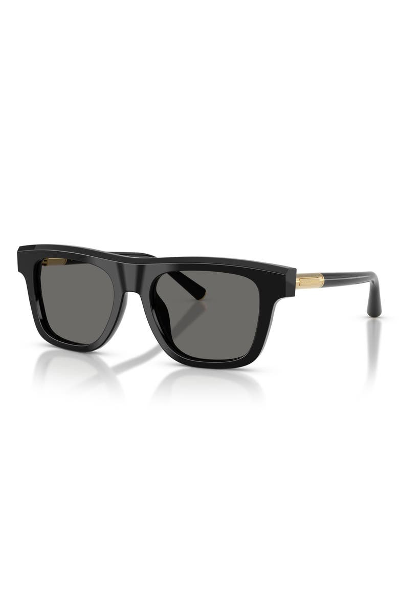 Dolce&Gabbana 52mm Square Sunglasses, Alternate, color, Black / Grey