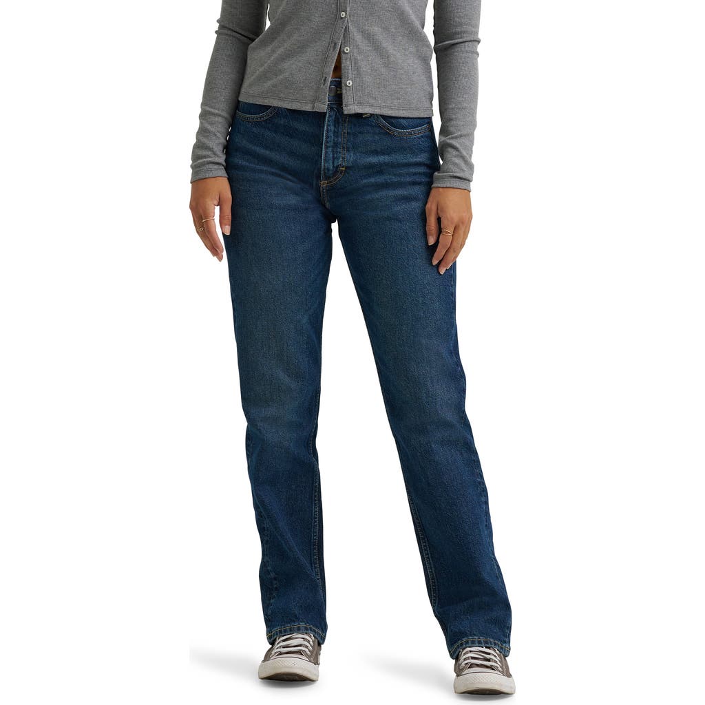 Lee Rider Classic High Waist Straight Leg Jeans In Blue