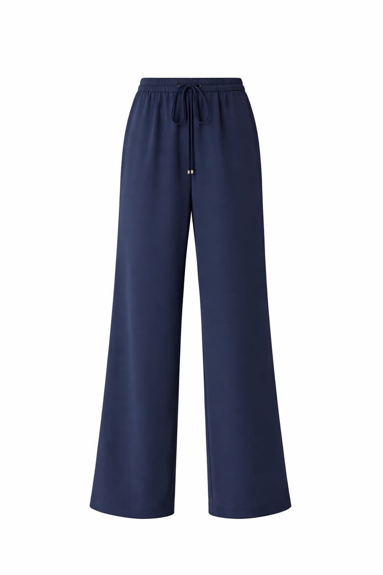 Drawstring Wide Leg Trousers, Alternate, color, NAVY BLUE
