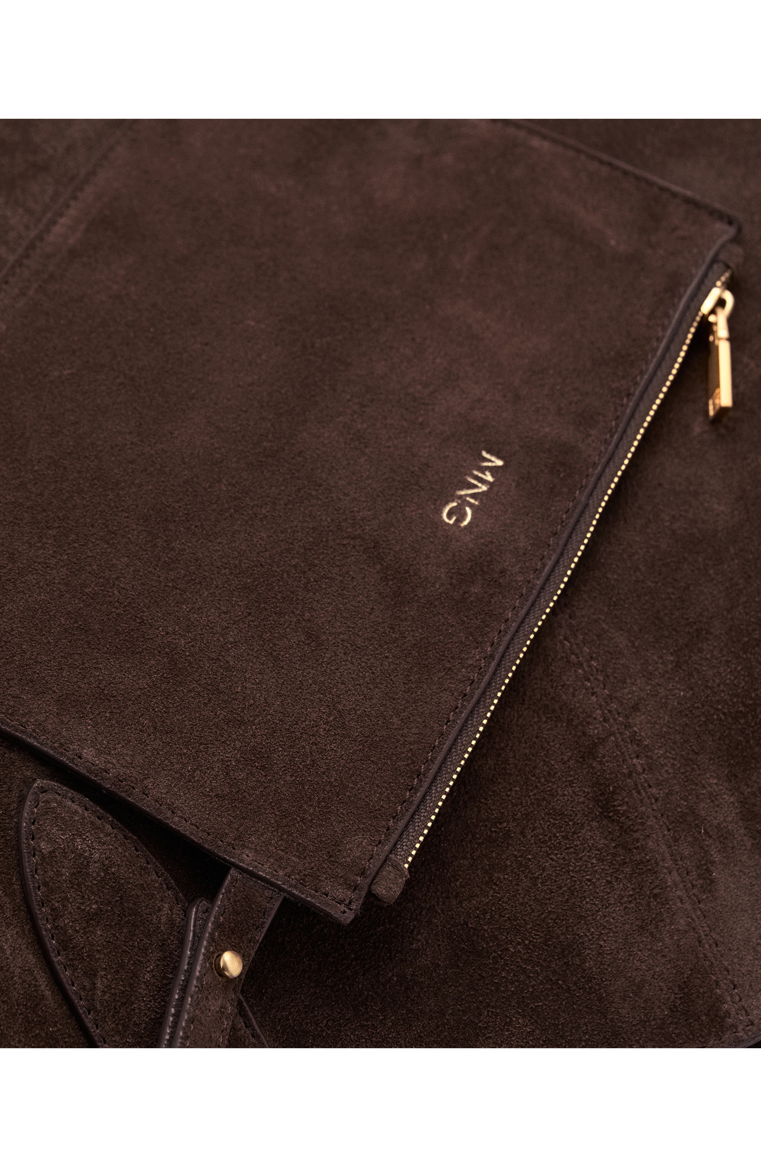 MANGO Suede Shopper Bag, Alternate, color, 