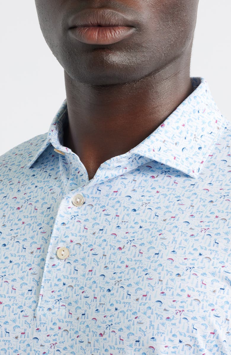Peter Millar On the Hunt Performance Jersey Polo, Alternate, color, White