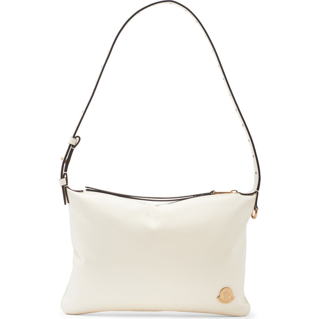 Moncler Vetta Leather Shoulder Bag In White