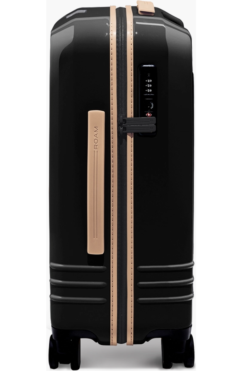 ROAM Luggage Large Carry-On Luggage, Alternate, color, Black Gloss / Tan Trim